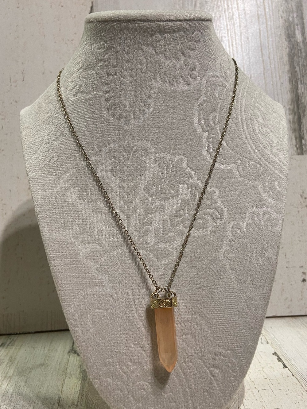 Acrylic Pink Gold Crystal Necklace